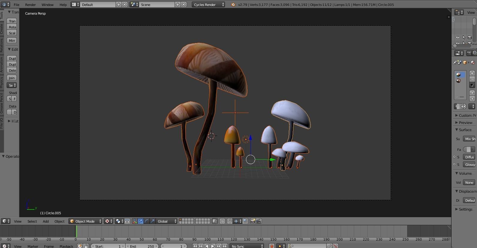 Shrooms 2 group of mushrooms in desert Low-poly 3D model_5