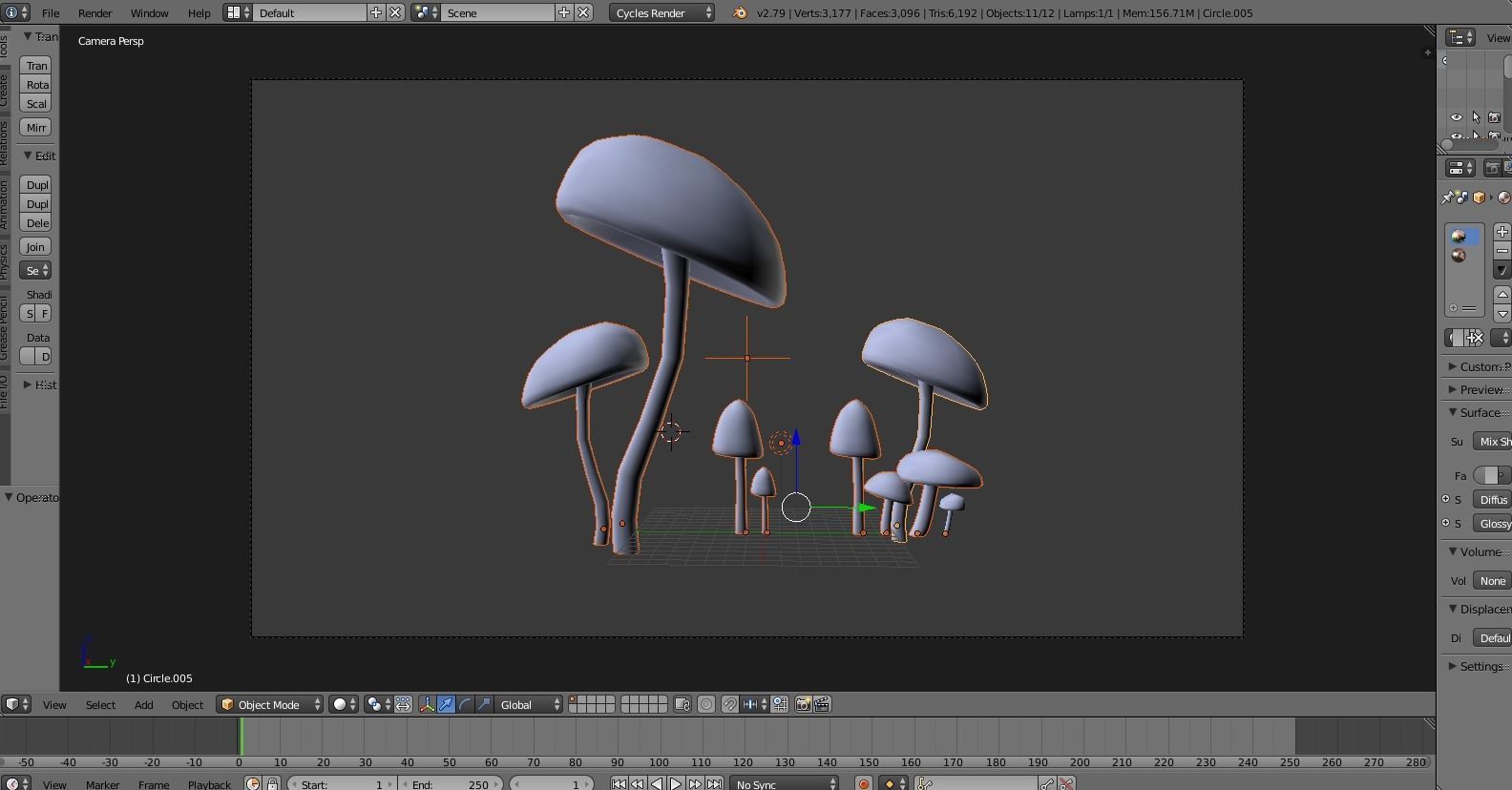Shrooms 2 group of mushrooms in desert Low-poly 3D model_4