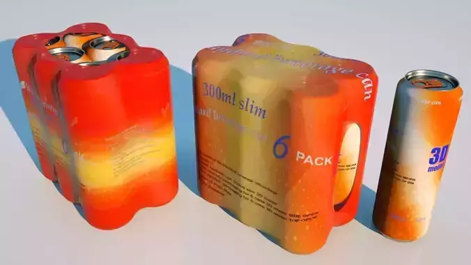 Can package 300ml slim 3D model 3D model