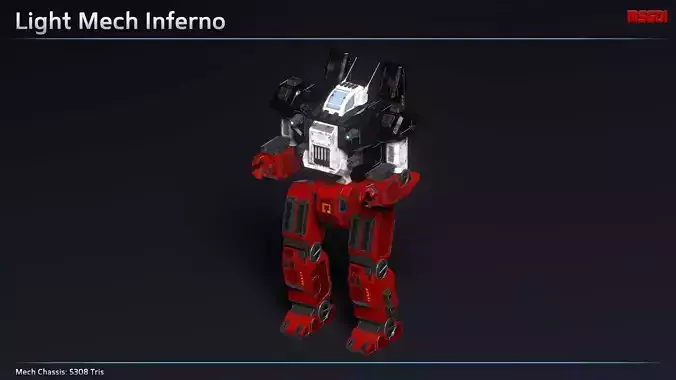 Light Mech Inferno Low-poly 3D model