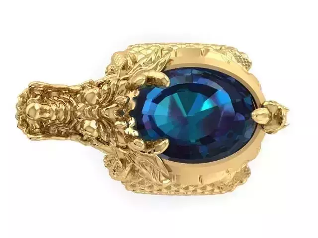 DRAGON-RING 3 gold ring with sapphire