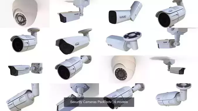 Security Cameras Pack cctv 3D Model Collection