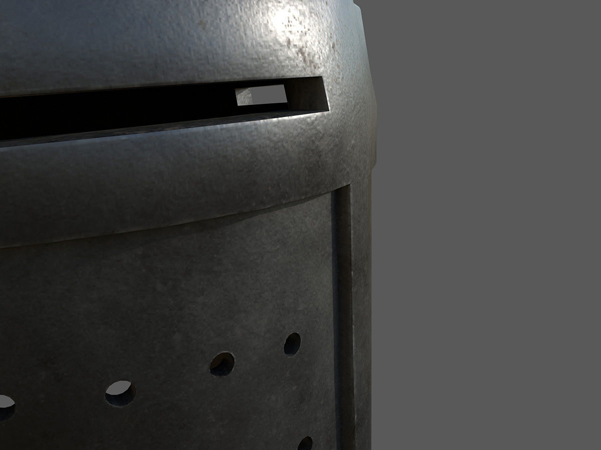 Medieval Great Helm Low-poly 3D model_8