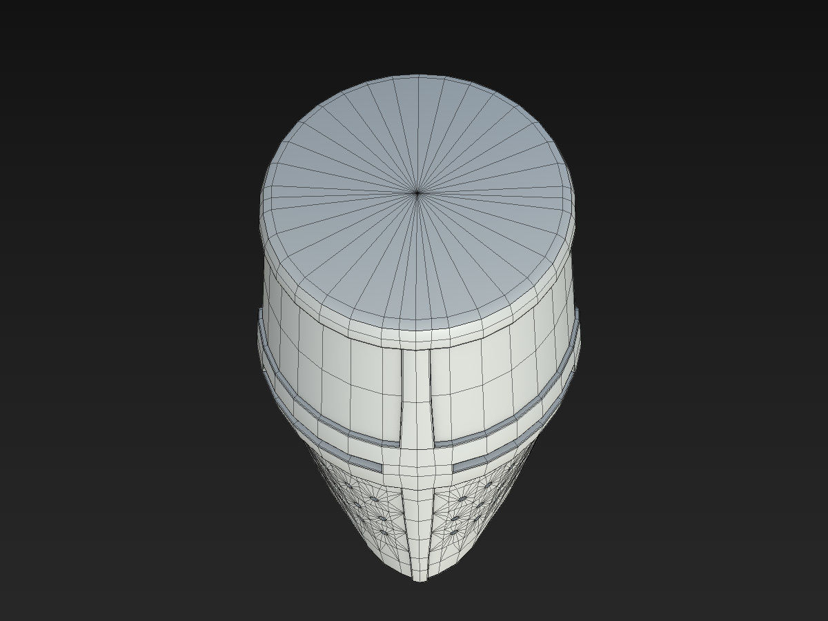Medieval Great Helm Low-poly 3D model_14