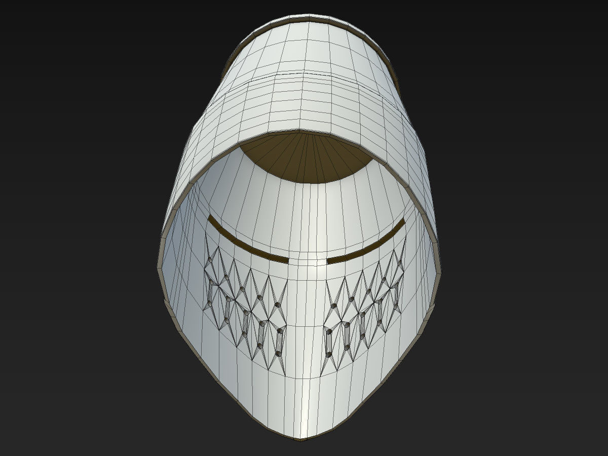 Medieval Great Helm Low-poly 3D model_16