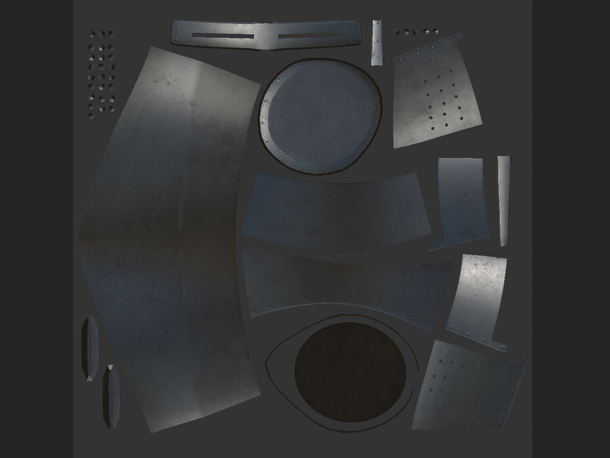 Medieval Great Helm Low-poly 3D model_13