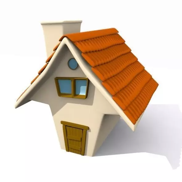 Cartoon House 3D model_0