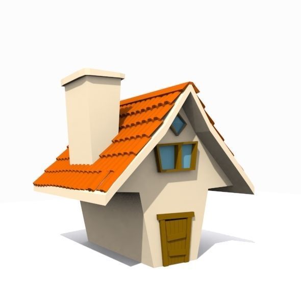 Cartoon House 3D model_4