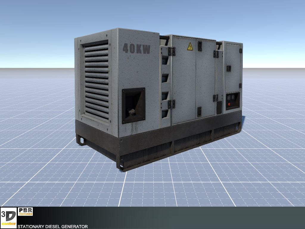 Stationary Diesel Generator Low-poly 3D model_5