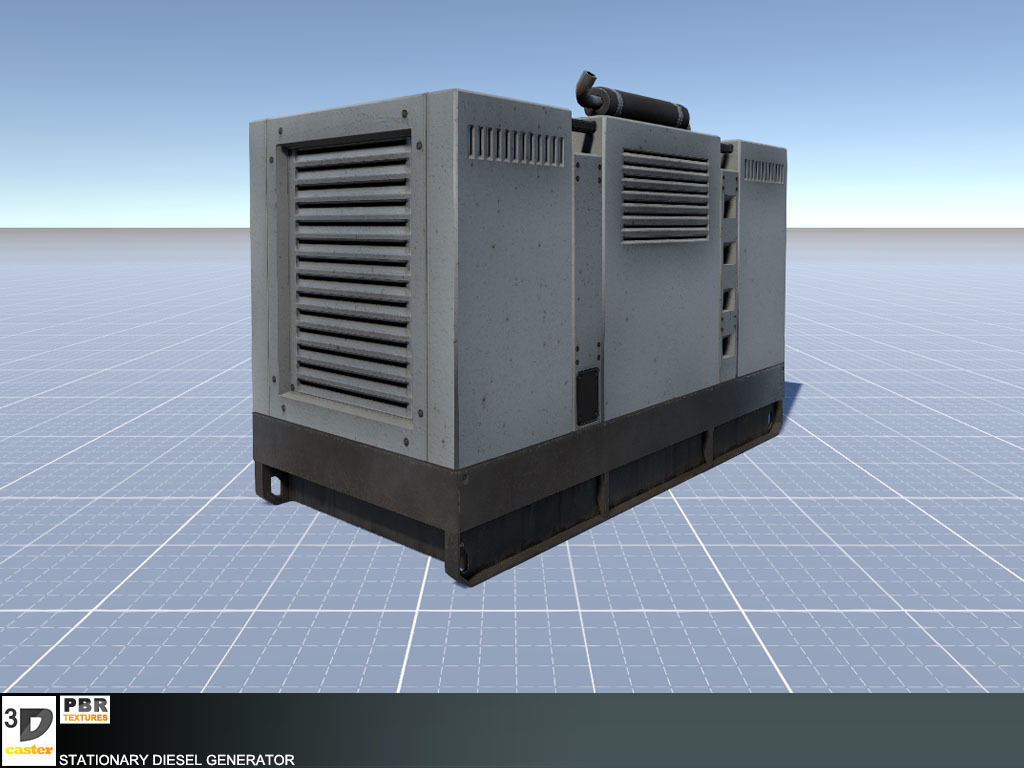 Stationary Diesel Generator Low-poly 3D model_4
