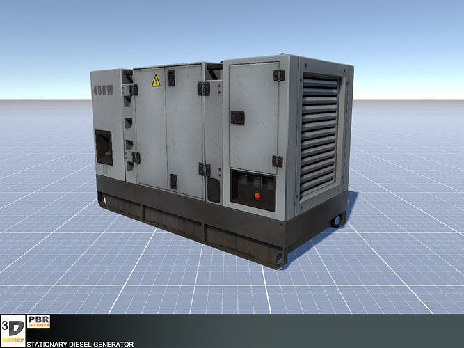 Stationary Diesel Generator Low-poly 3D model