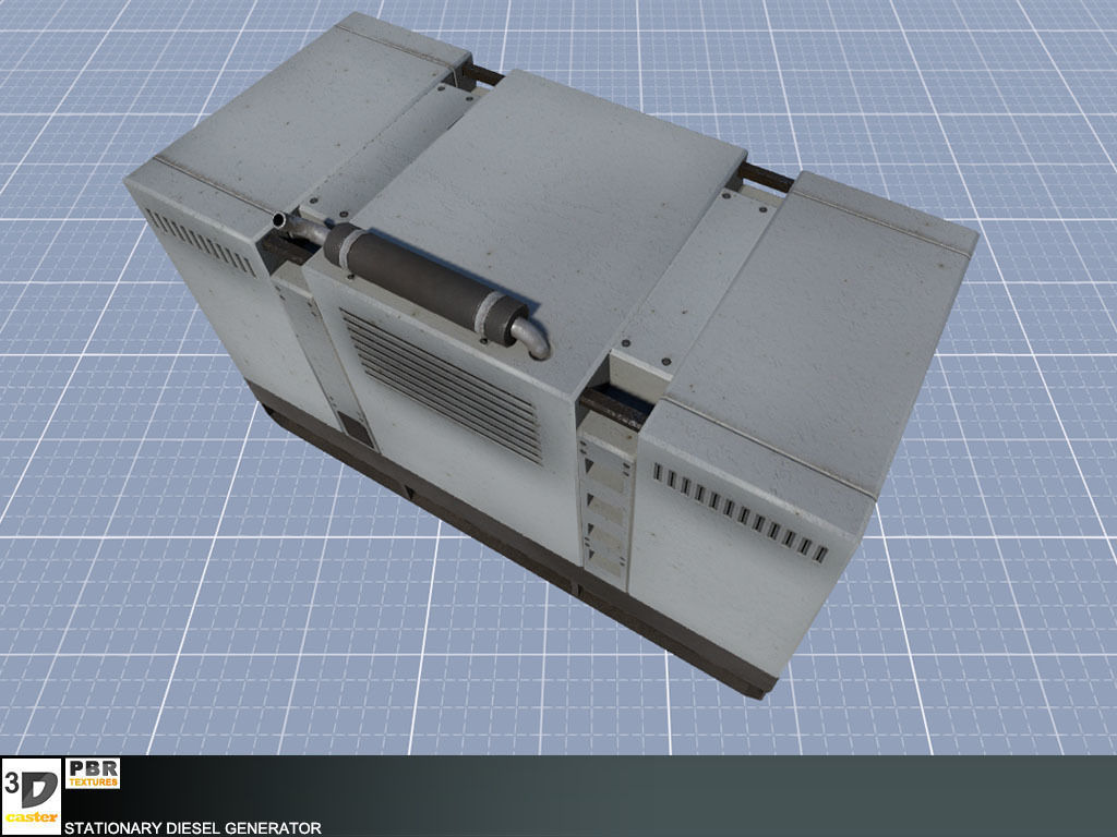 Stationary Diesel Generator Low-poly 3D model_2