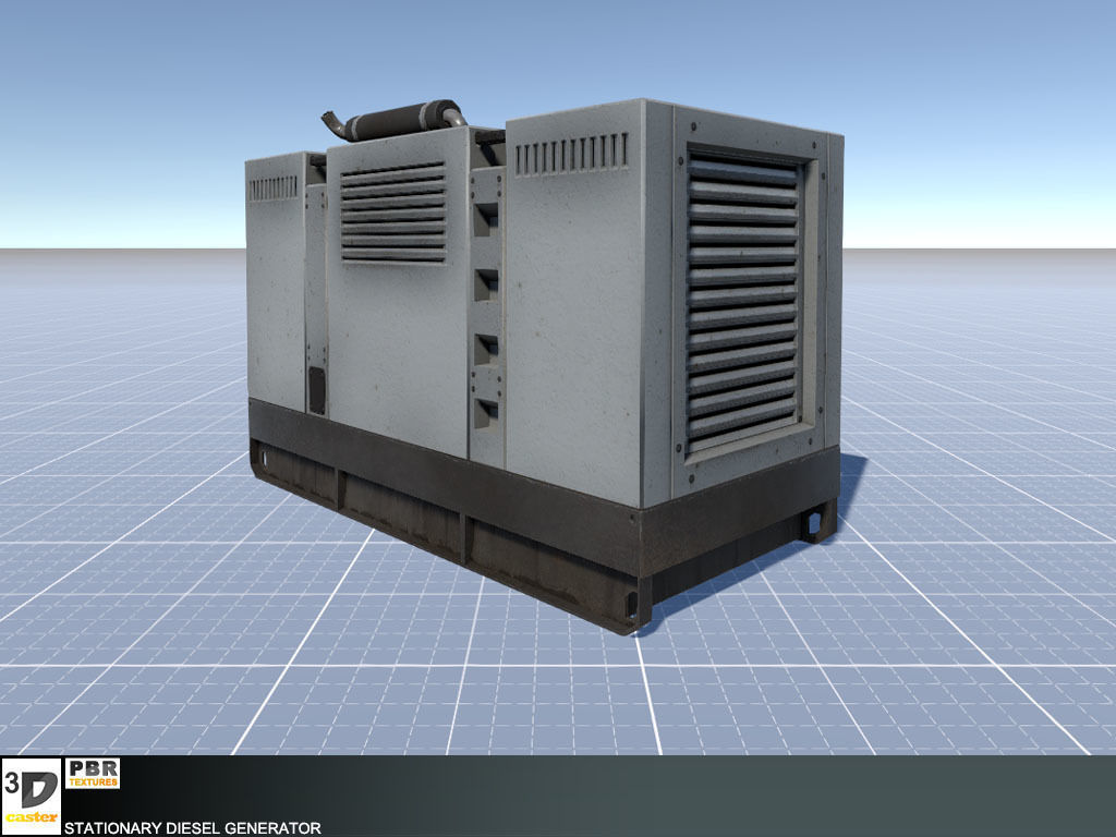Stationary Diesel Generator Low-poly 3D model_3