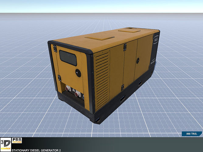 Stationary Diesel Generator 2 Low-poly 3D model