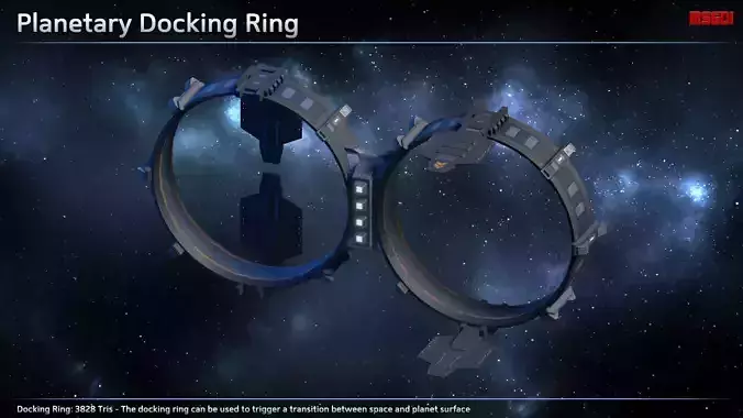 Planetary Spaceship Docking Ring Low-poly 3D model
