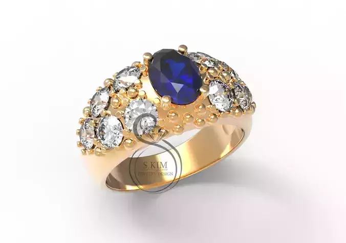 Ring oval 7x5  3D print model