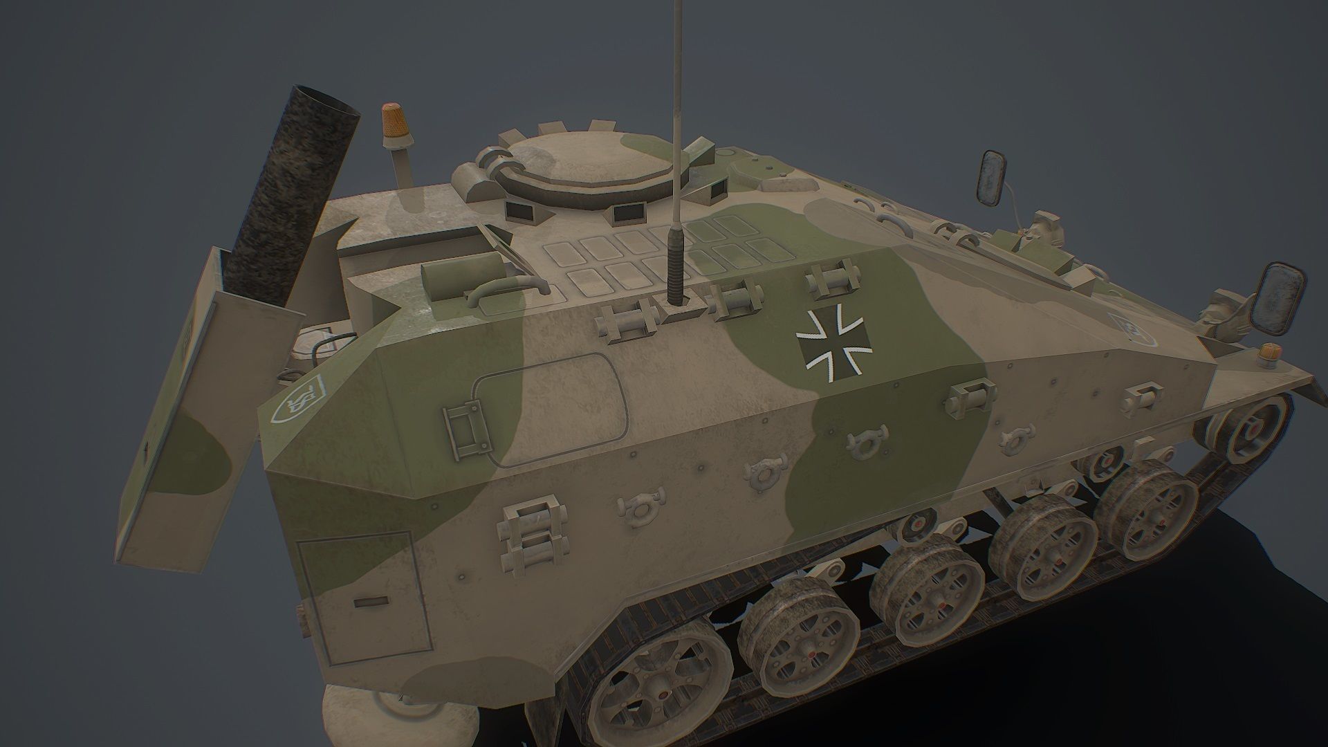 Wiesel 2 SP Mortar 120mm Low-poly 3D model_9