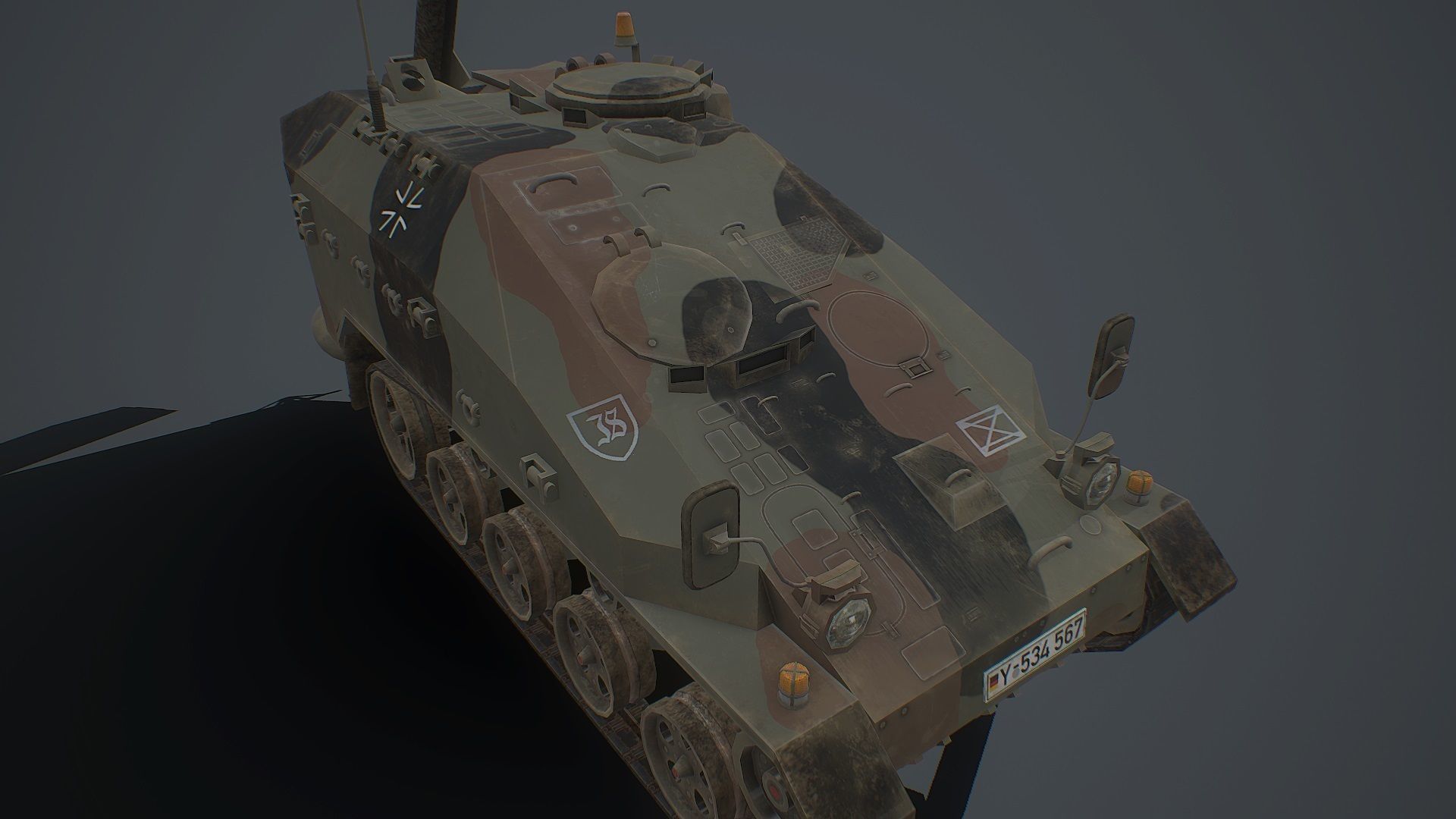 Wiesel 2 SP Mortar 120mm Low-poly 3D model_1