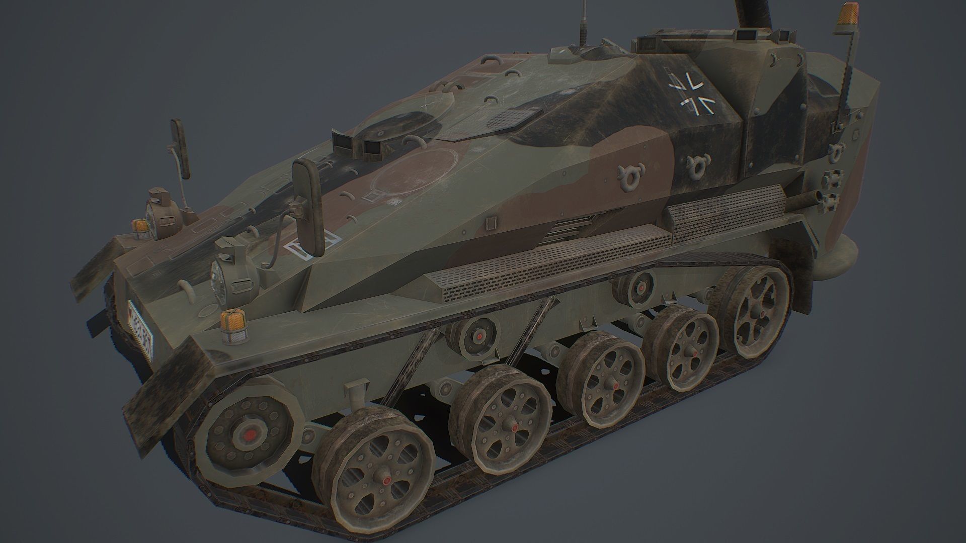 Wiesel 2 SP Mortar 120mm Low-poly 3D model_6