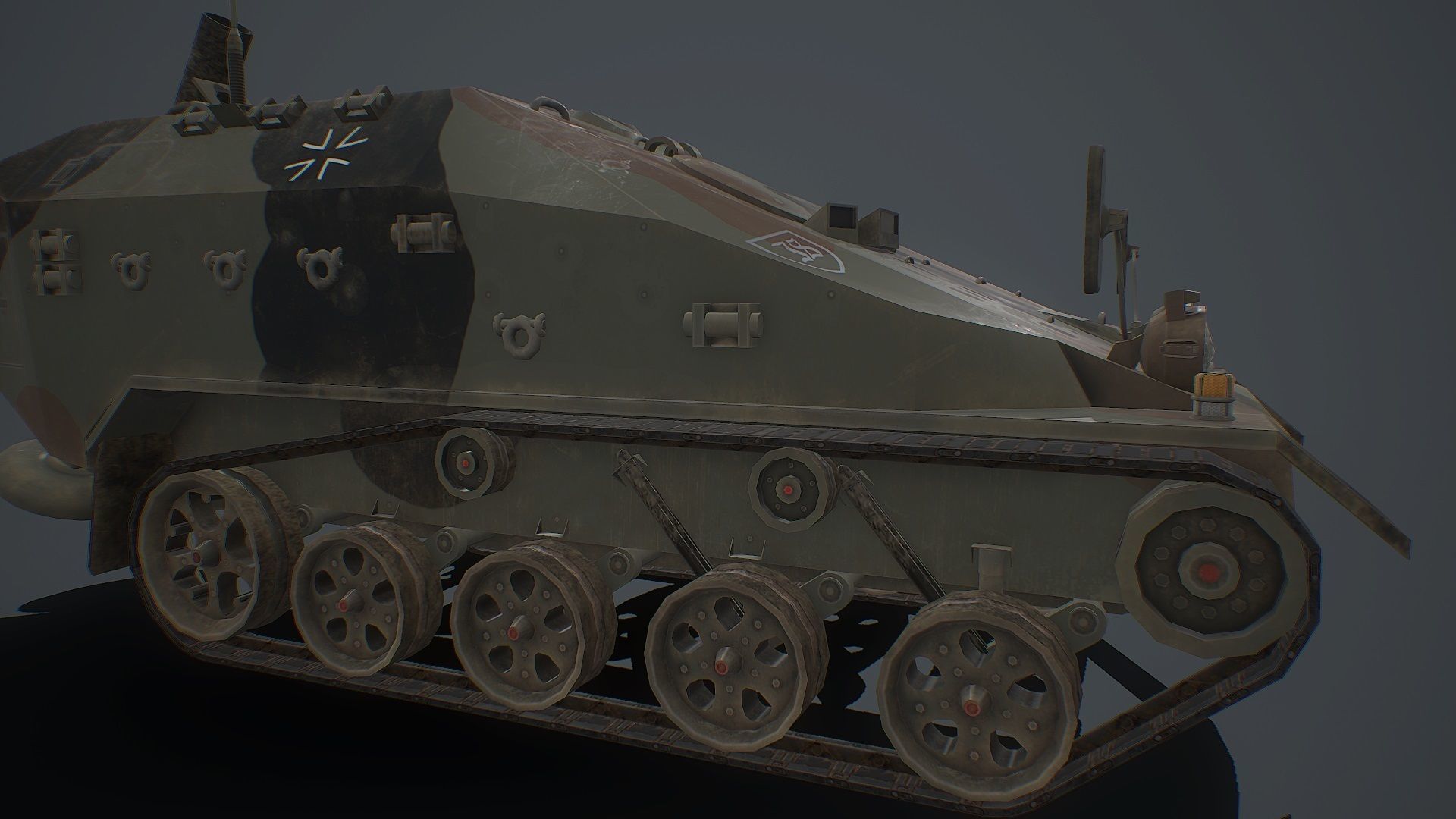 Wiesel 2 SP Mortar 120mm Low-poly 3D model_2