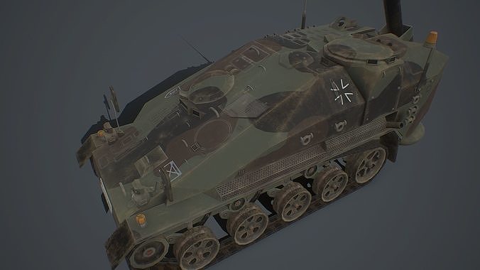 Wiesel 2 SP Mortar 120mm Low-poly 3D model