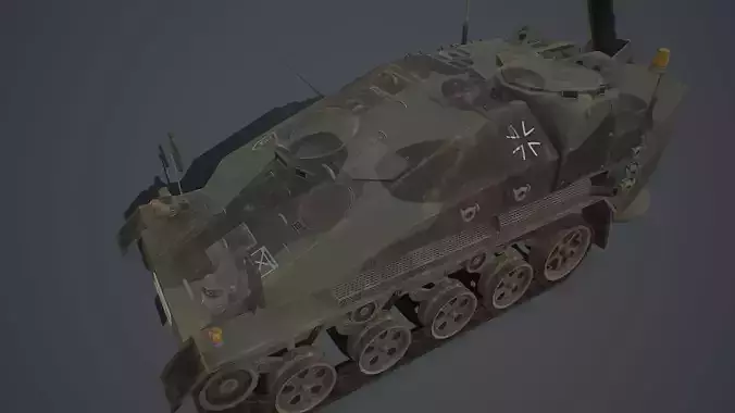 Wiesel 2 SP Mortar 120mm Low-poly 3D model