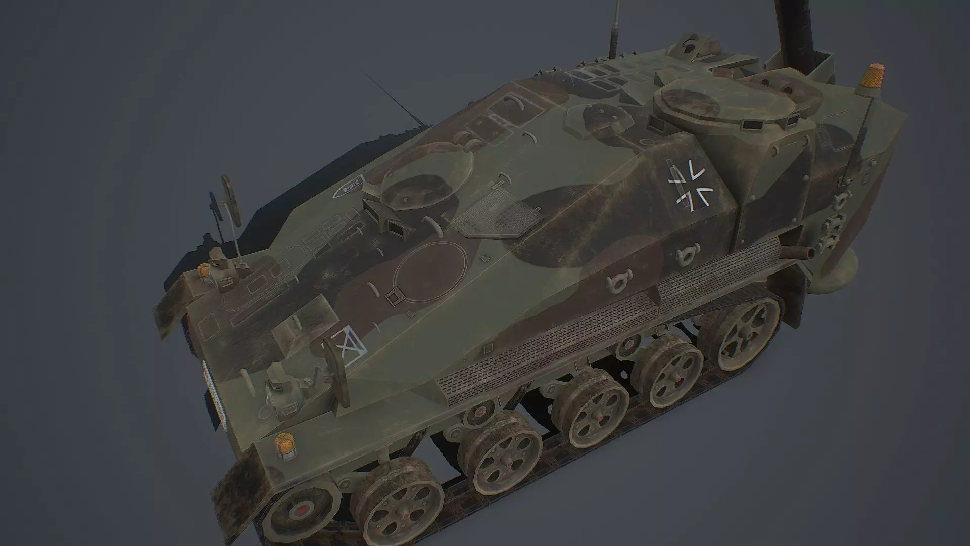 Wiesel 2 SP Mortar 120mm Low-poly 3D model_0