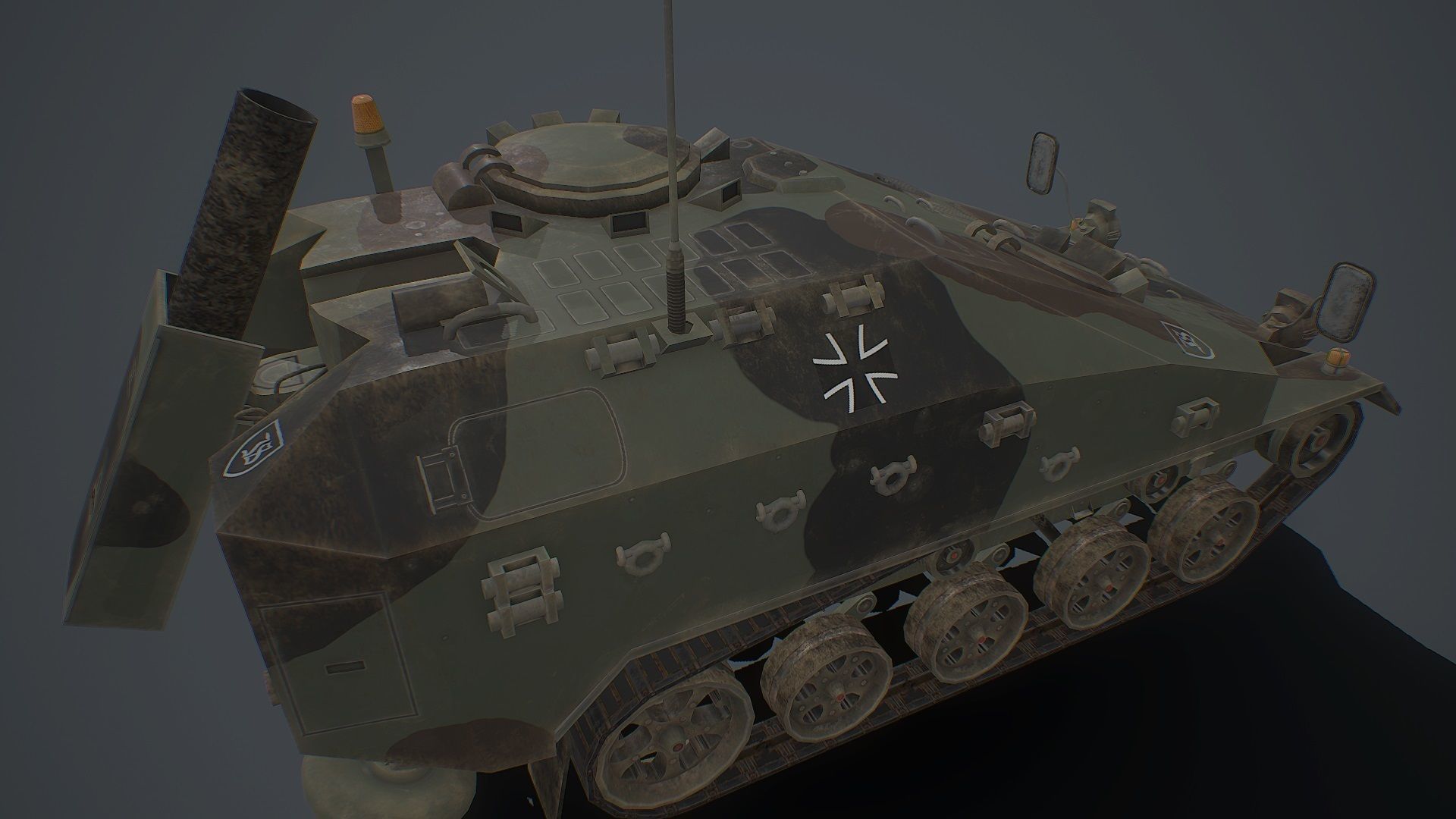 Wiesel 2 SP Mortar 120mm Low-poly 3D model_3