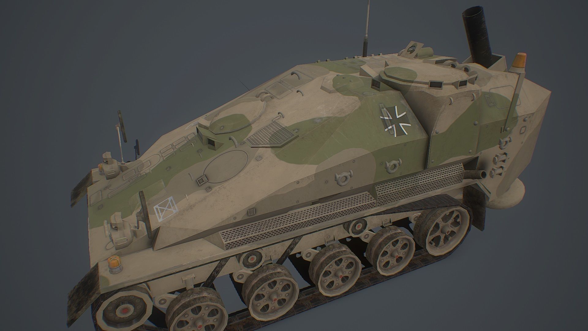 Wiesel 2 SP Mortar 120mm Low-poly 3D model_8