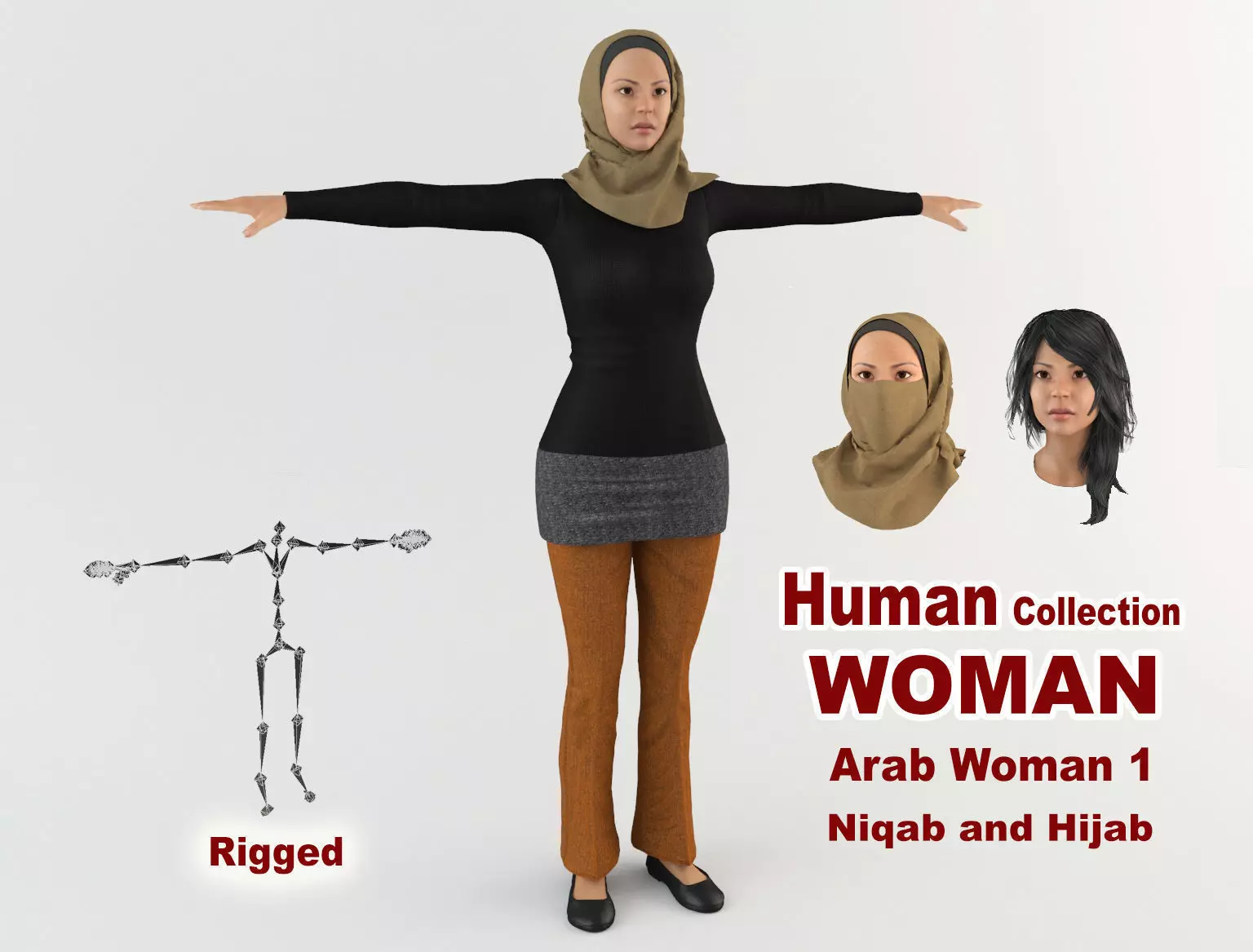 Arabic Woman - Niqab and Hijab 3D model