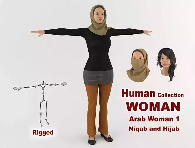 Arabic Woman - Niqab and Hijab 3D model