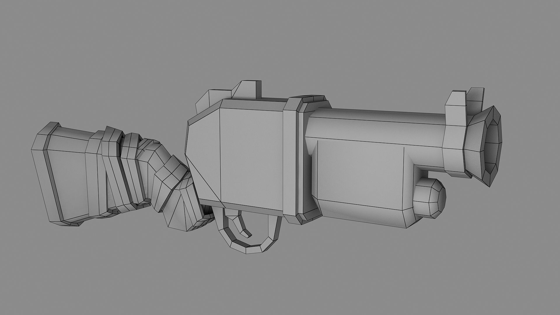 Low poly Gun Free low-poly 3D model_3