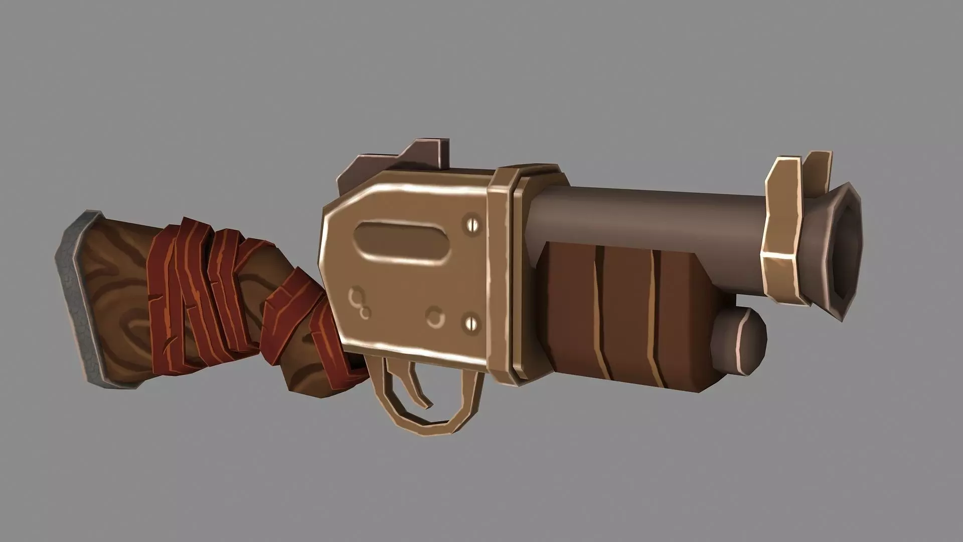 Low poly Gun Free low-poly 3D model_0