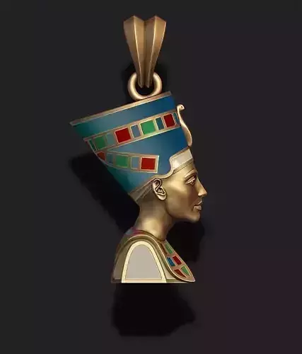 Nefertiti pendant enamel 3D print model