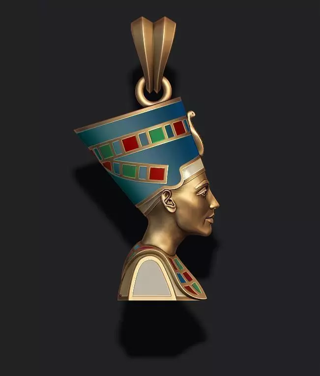 Nefertiti pendant enamel 3D print model