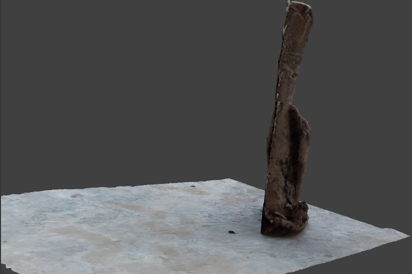 half bark or wood piece 3D model_4