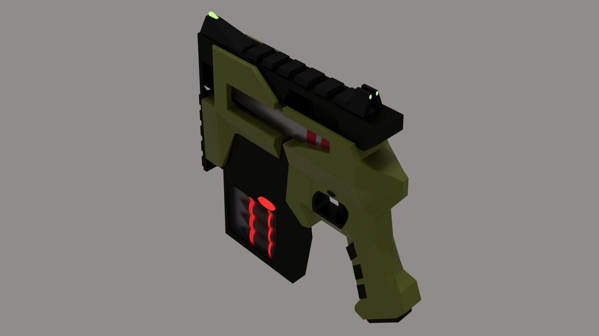Concept sci-fi gun Low-poly 3D model_2