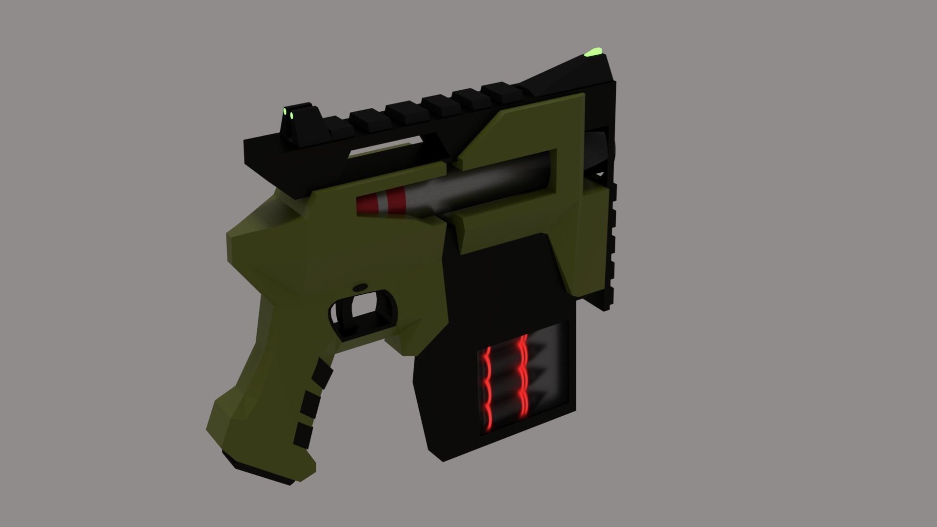 Concept sci-fi gun Low-poly 3D model_4