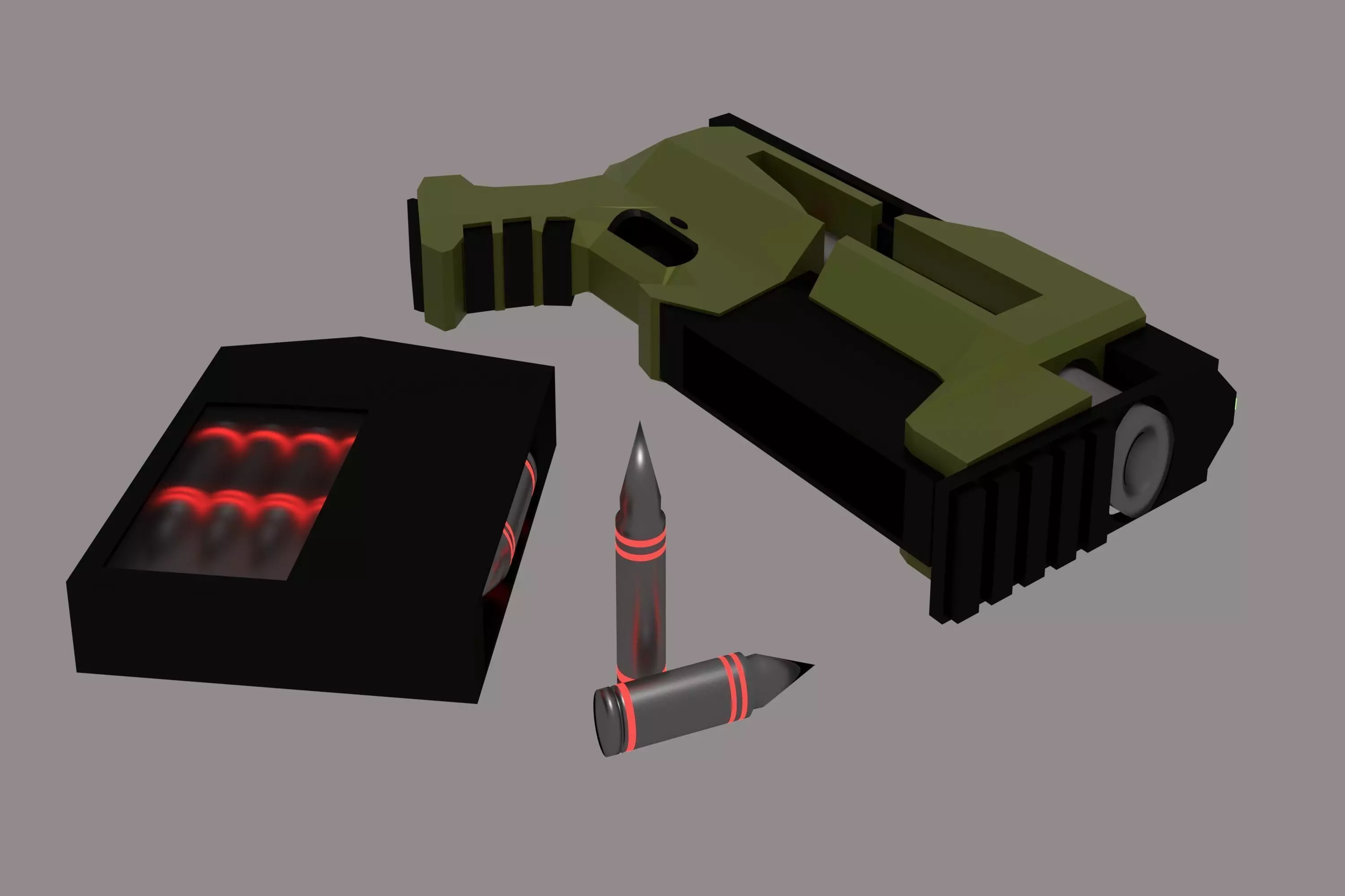 Concept sci-fi gun Low-poly 3D model_0