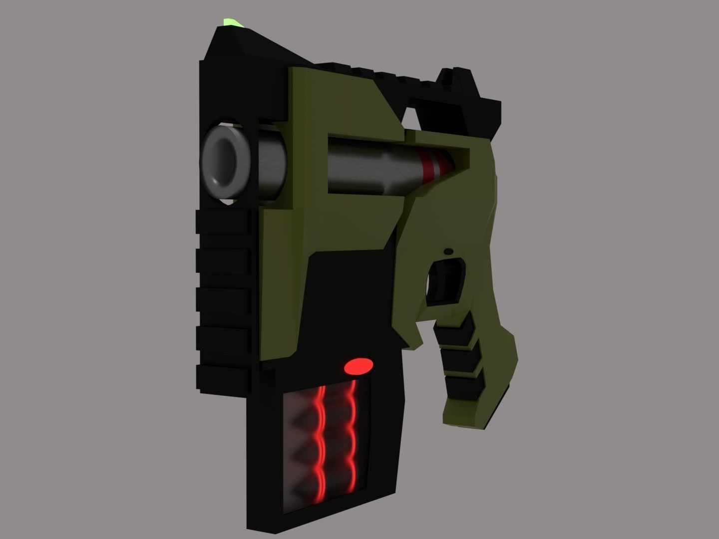 Concept sci-fi gun Low-poly 3D model_1