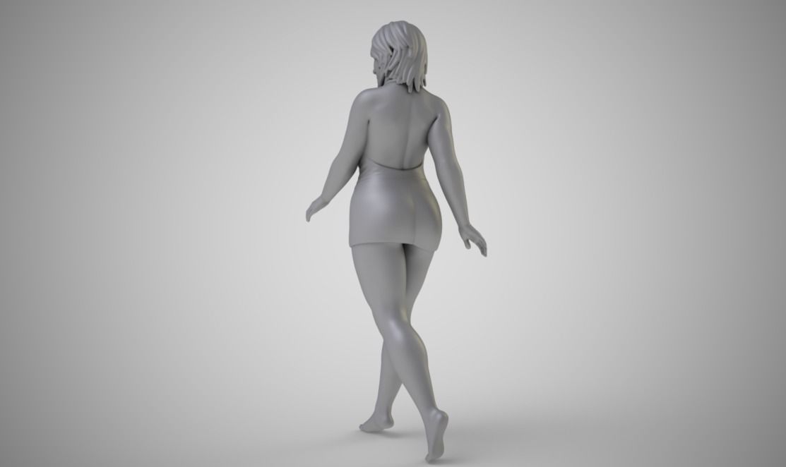 Woman Walking 3D print model_1