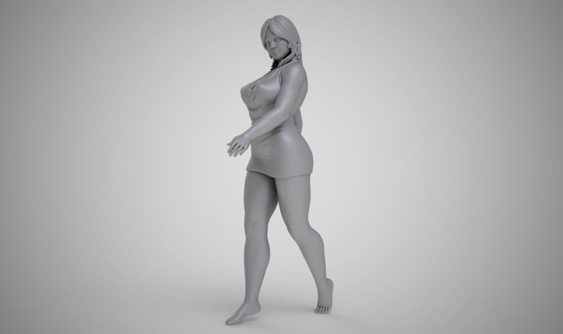Woman Walking 3D print model_3