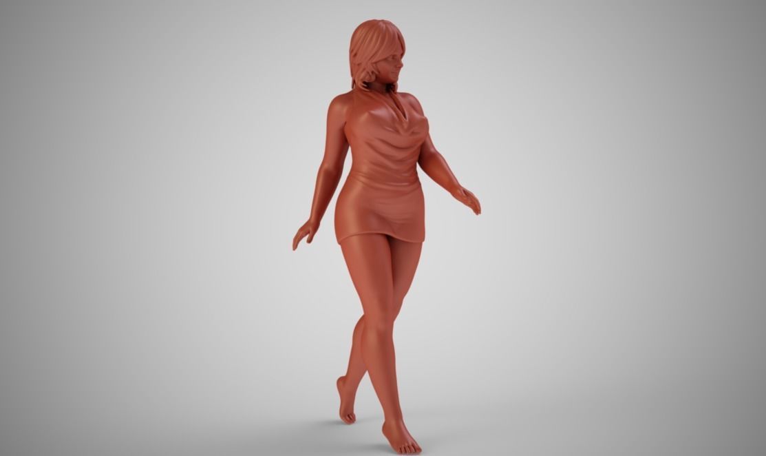 Woman Walking 3D print model_9