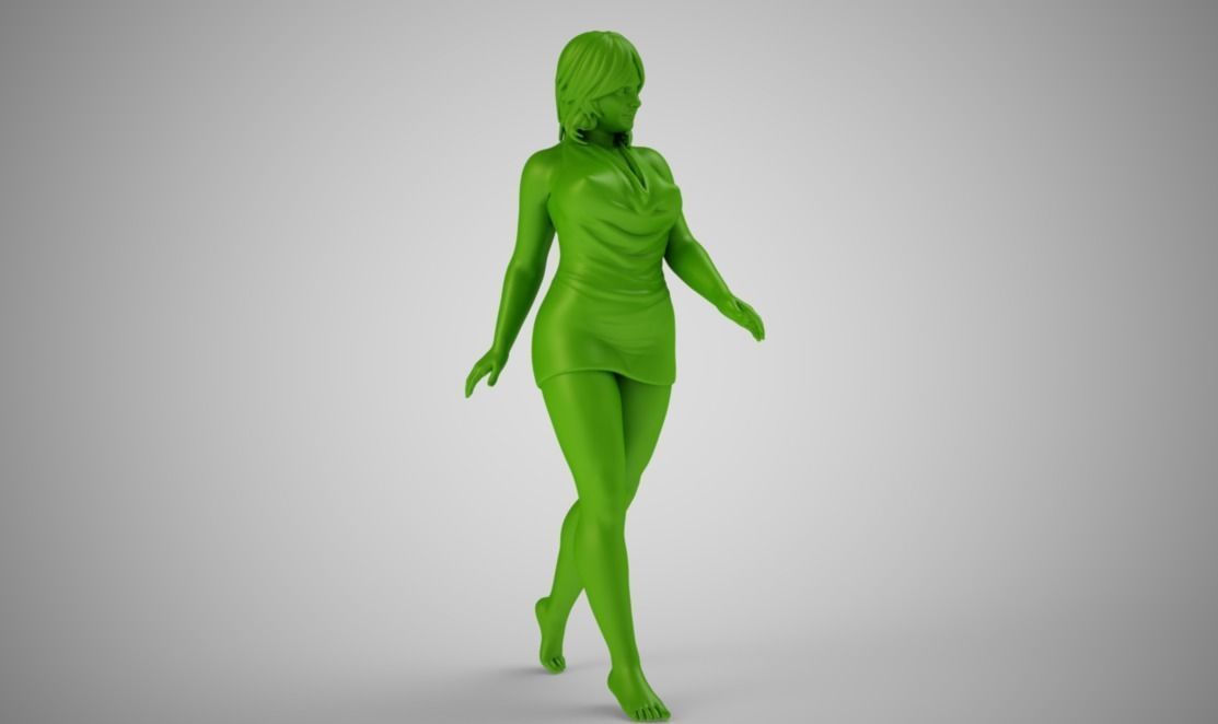 Woman Walking 3D print model_7