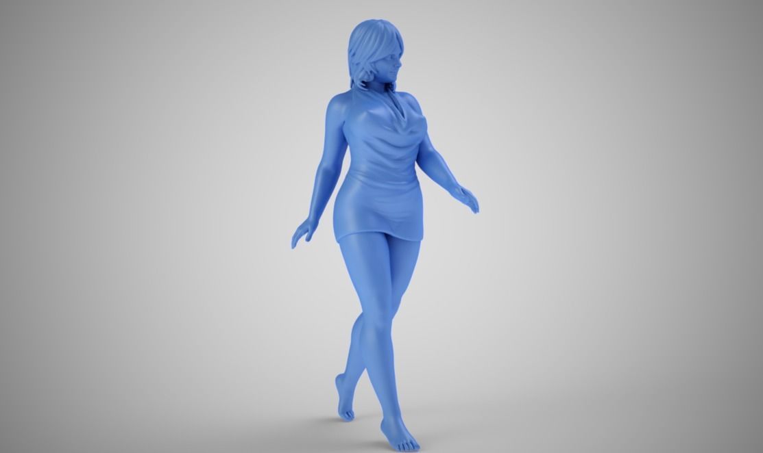 Woman Walking 3D print model_6