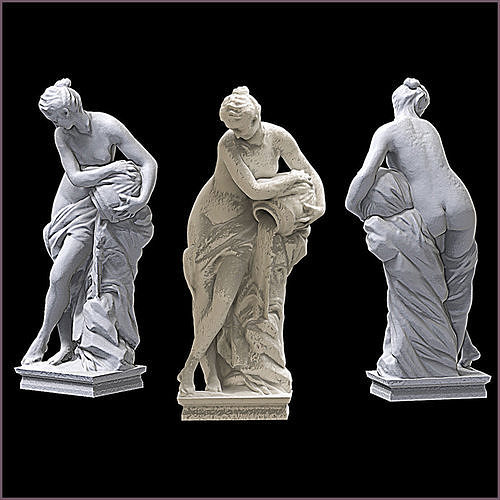 statue three statues of nymphs 3D print model