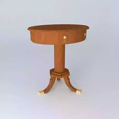 Small Oval Pedistal Table with Drawer