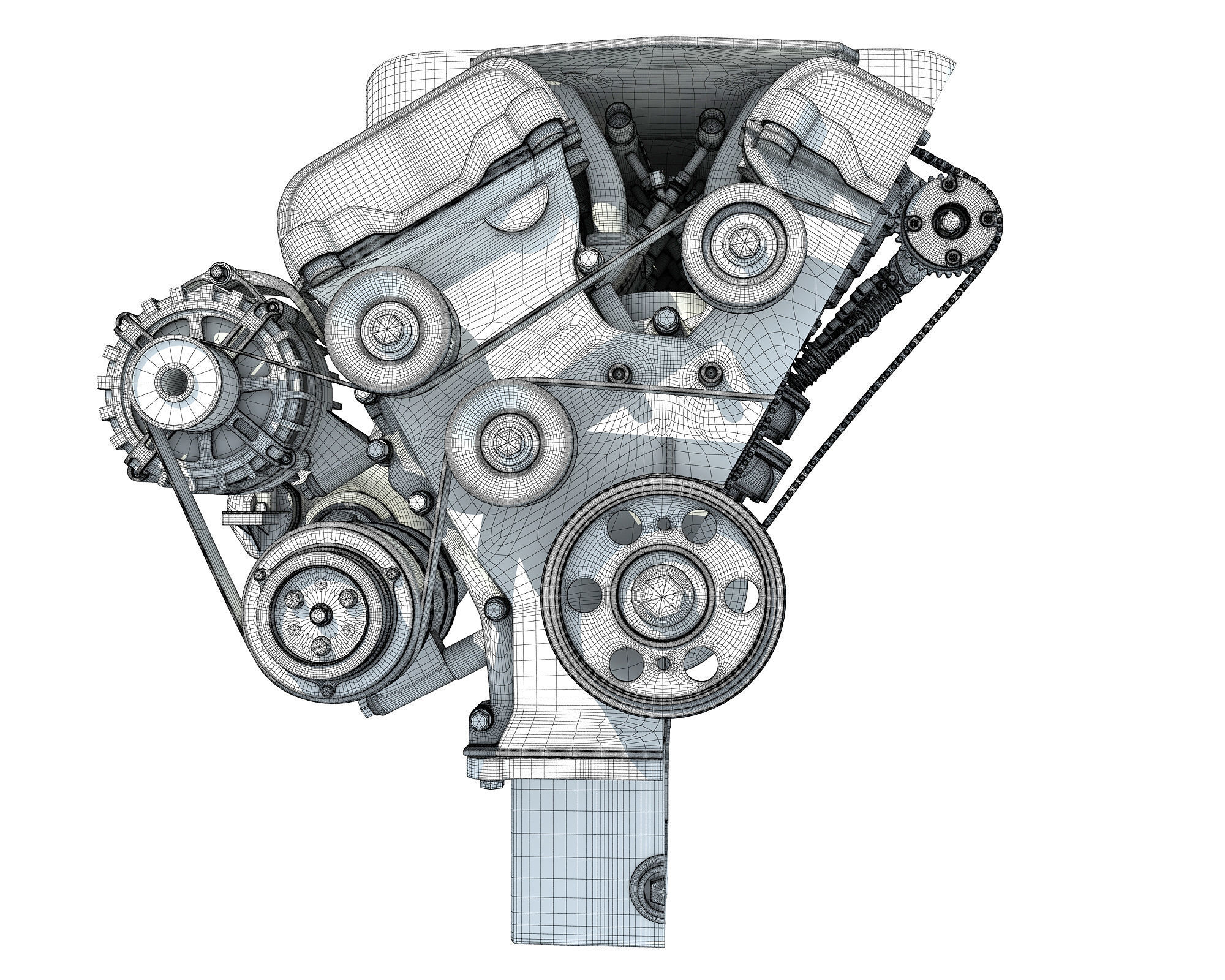 Sectioned V12 Engine 3D model_19