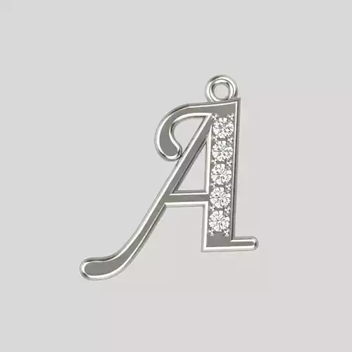 Pendant letter A design 3dm stl 3D print model 3D print model