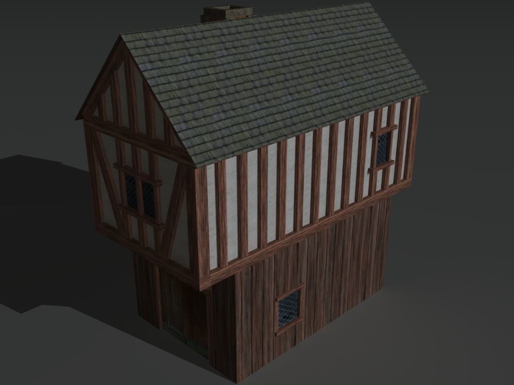 Medieval Building 01 Low-poly 3D model_2
